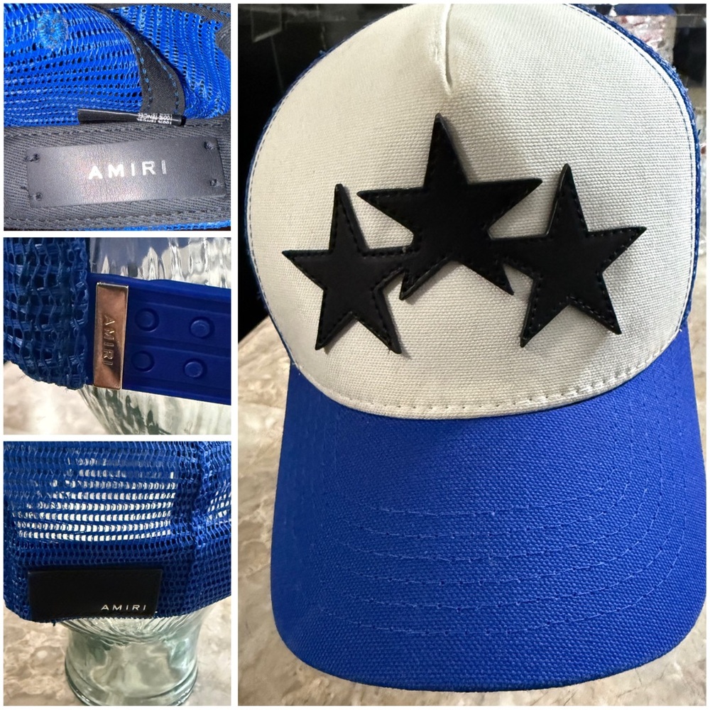 Amiri Blue and white Star Trucker hat